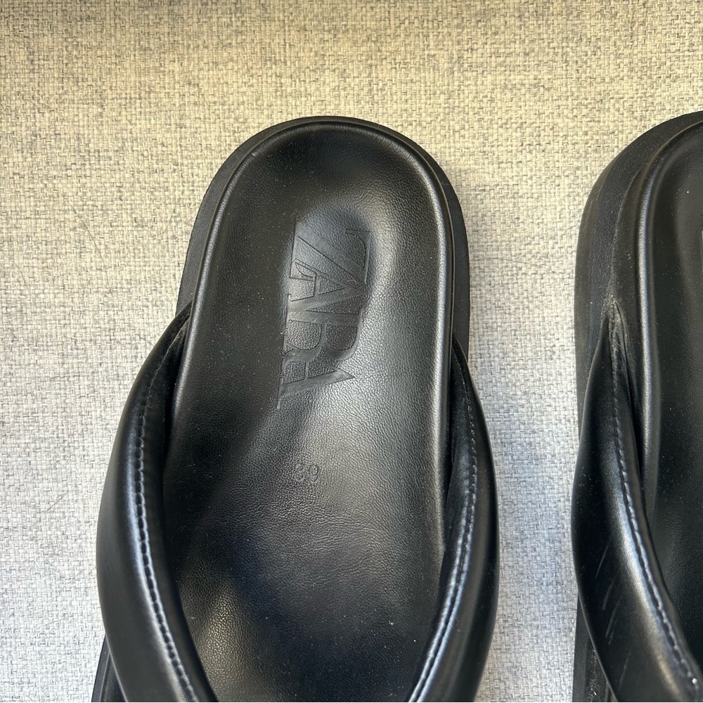 ZARA BLACK CHUNKY SANDALS - Picture 4 of 4